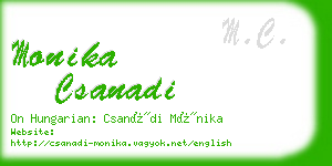 monika csanadi business card